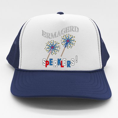 Funny 4th of July Ermagerd Sparklers Trucker Hat