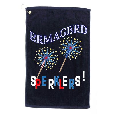 Funny 4th of July Ermagerd Sparklers Golf Towel