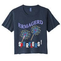 Funny 4th of July Ermagerd Sparklers Crop Top