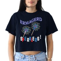 Funny 4th of July Ermagerd Sparklers Crop Top