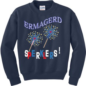 Funny 4th of July Ermagerd Sparklers Kids Sweatshirt