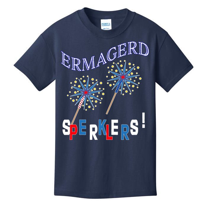 Funny 4th of July Ermagerd Sparklers Kids T-Shirt