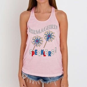 Funny 4th of July Ermagerd Sparklers Women's Knotted Racerback Tank