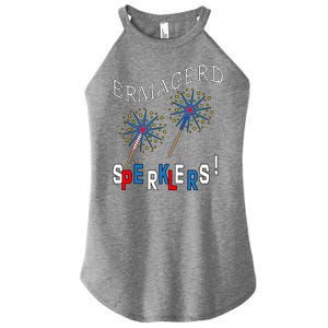 Funny 4th of July Ermagerd Sparklers Women's Perfect Tri Rocker Tank