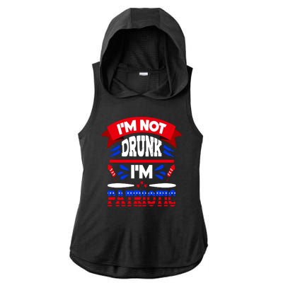 Funny 4th of July Not Drunk Patriotic Ladies PosiCharge Tri-Blend Wicking Draft Hoodie Tank