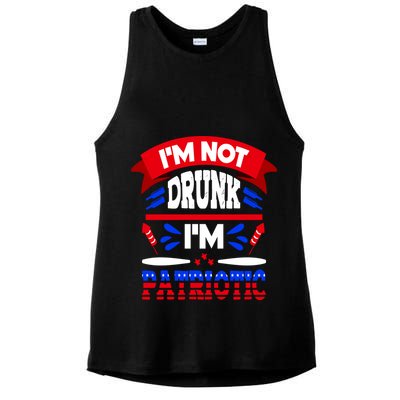 Funny 4th of July Not Drunk Patriotic Ladies PosiCharge Tri-Blend Wicking Tank