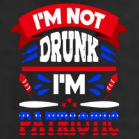 Funny 4th of July Not Drunk Patriotic 7 Panel Mesh Trucker Snapback Hat