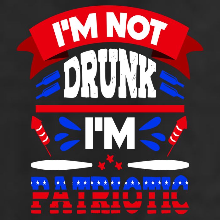 Funny 4th of July Not Drunk Patriotic 7 Panel Mesh Trucker Snapback Hat