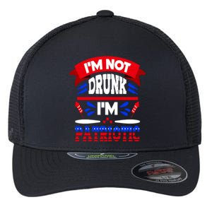 Funny 4th of July Not Drunk Patriotic Flexfit Unipanel Trucker Cap