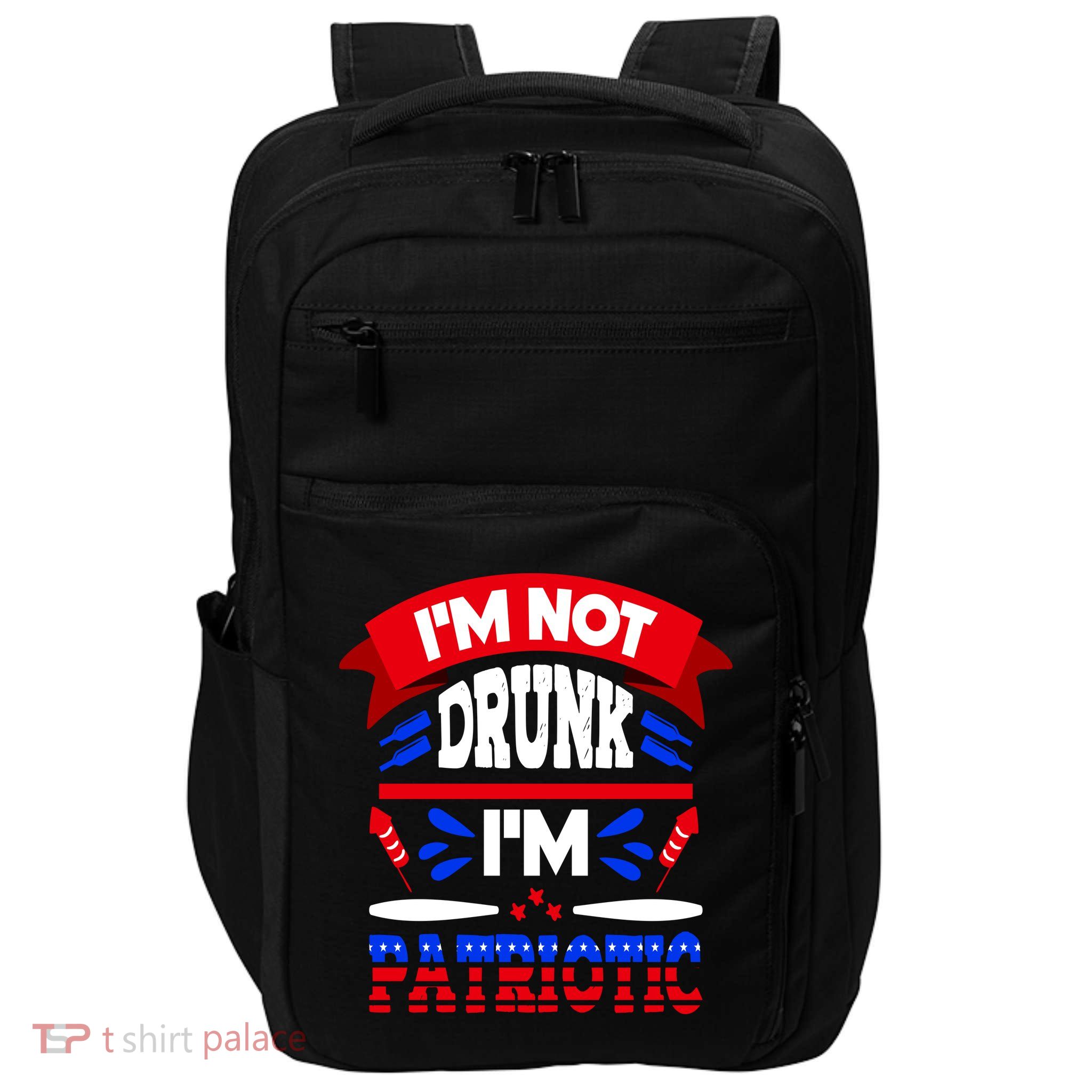 Funny 4th of July Not Drunk Patriotic Impact Tech Backpack