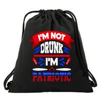 Funny 4th of July Not Drunk Patriotic Drawstring Bag