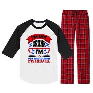 Funny 4th of July Not Drunk Patriotic Raglan Sleeve Pajama Set