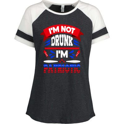 Funny 4th of July Not Drunk Patriotic Enza Ladies Jersey Colorblock Tee