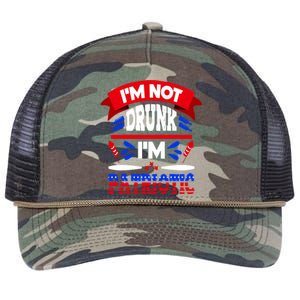 Funny 4th of July Not Drunk Patriotic Retro Rope Trucker Hat Cap