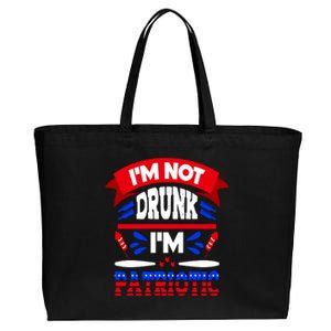 Funny 4th of July Not Drunk Patriotic Cotton Canvas Jumbo Tote