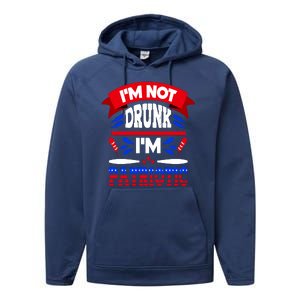 Funny 4th of July Not Drunk Patriotic Performance Fleece Hoodie