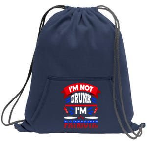 Funny 4th of July Not Drunk Patriotic Sweatshirt Cinch Pack Bag