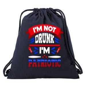 Funny 4th of July Not Drunk Patriotic Drawstring Bag