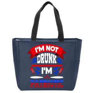 Funny 4th of July Not Drunk Patriotic Zip Tote Bag