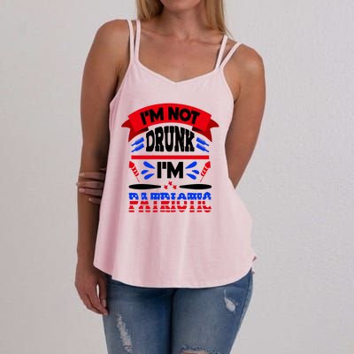 Funny 4th of July Not Drunk Patriotic Women's Strappy Tank