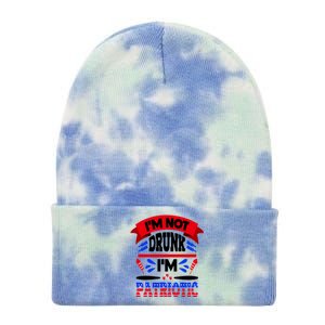 Funny 4th of July Not Drunk Patriotic Tie Dye 12in Knit Beanie