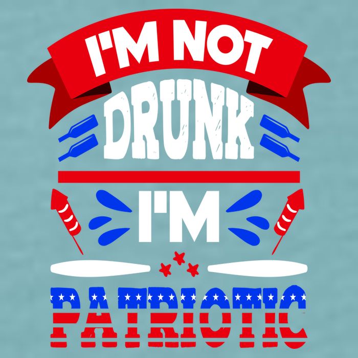 Funny 4th of July Not Drunk Patriotic Sueded Cloud Jersey T-Shirt