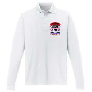 Funny 4th of July Not Drunk Patriotic Performance Long Sleeve Polo