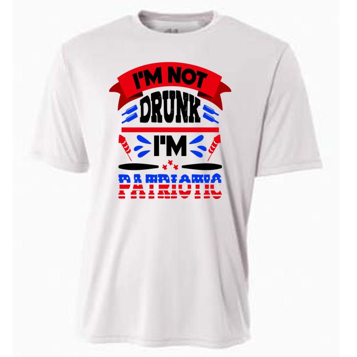 Funny 4th of July Not Drunk Patriotic Cooling Performance Crew T-Shirt