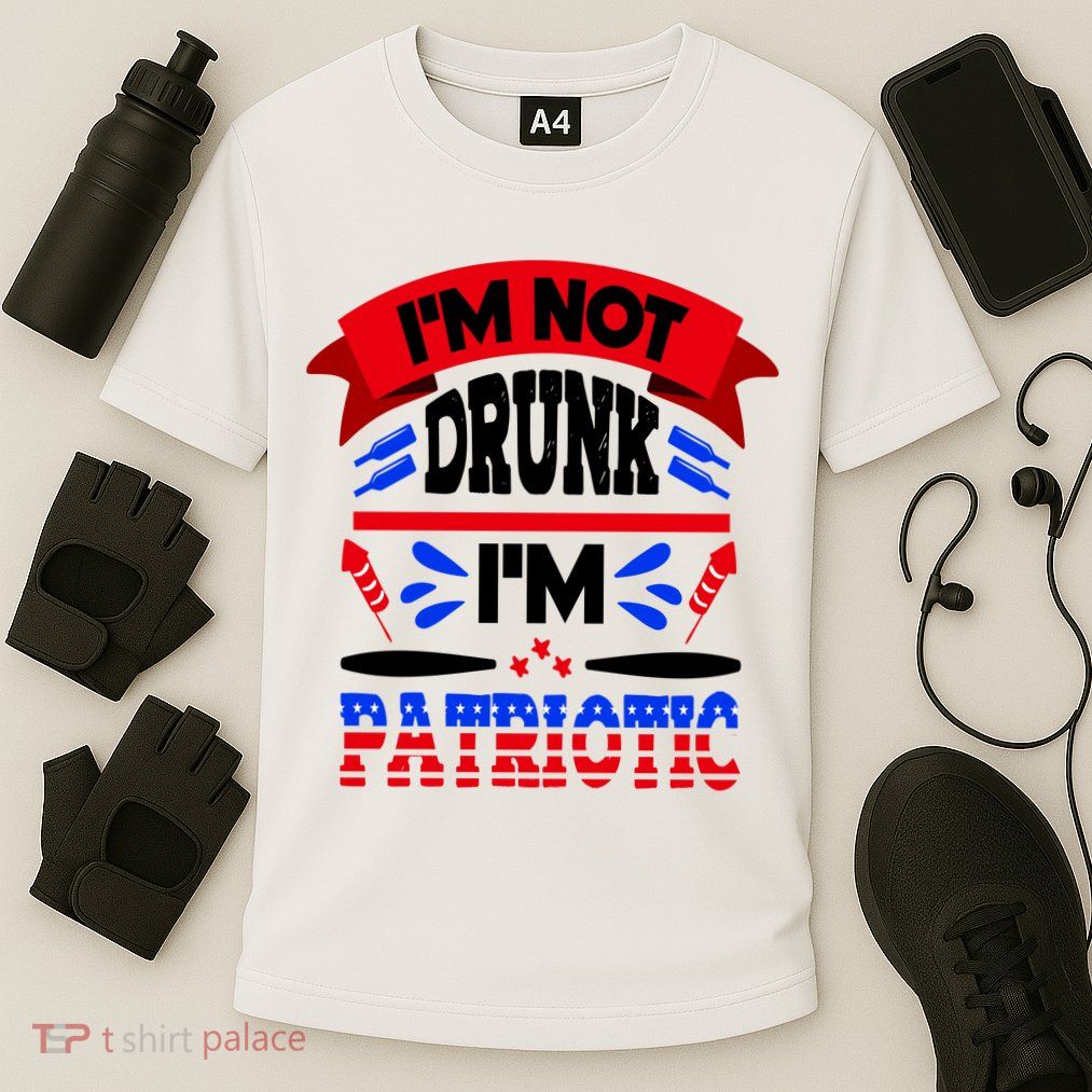 Funny 4th of July Not Drunk Patriotic Performance Shirt