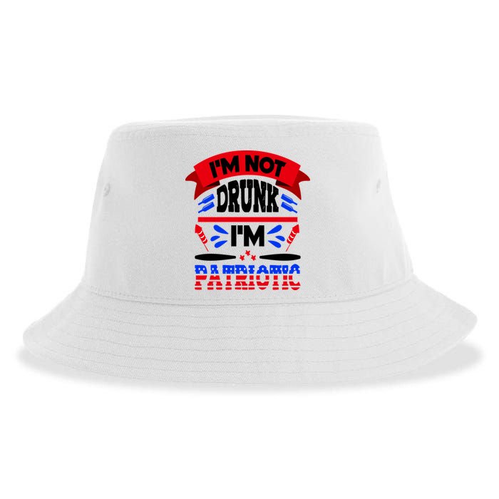 Funny 4th of July Not Drunk Patriotic Sustainable Bucket Hat
