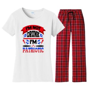 Funny 4th of July Not Drunk Patriotic Women's Flannel Pajama Set