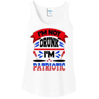 Funny 4th of July Not Drunk Patriotic Ladies Essential Tank