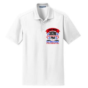 Funny 4th of July Not Drunk Patriotic Dry Zone Grid Polo