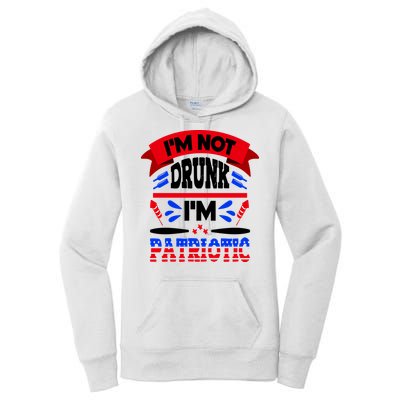 Funny 4th of July Not Drunk Patriotic Women's Pullover Hoodie