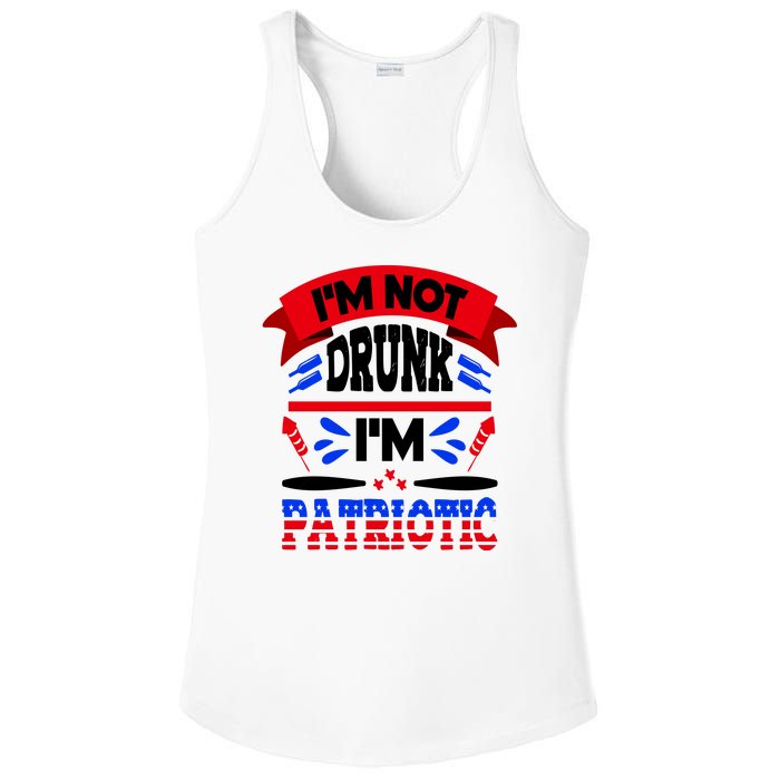 Funny 4th of July Not Drunk Patriotic Ladies PosiCharge Competitor Racerback Tank