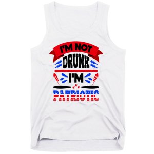 Funny 4th of July Not Drunk Patriotic Tank Top