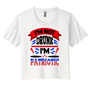 Funny 4th of July Not Drunk Patriotic Women's Crop Top Tee