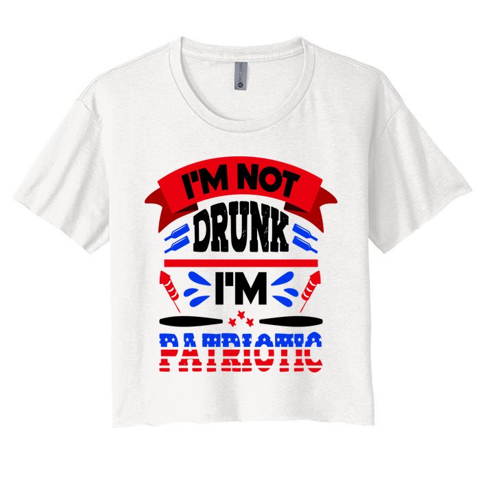 Funny 4th of July Not Drunk Patriotic Crop Top