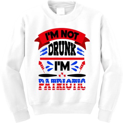 Funny 4th of July Not Drunk Patriotic Kids Sweatshirt