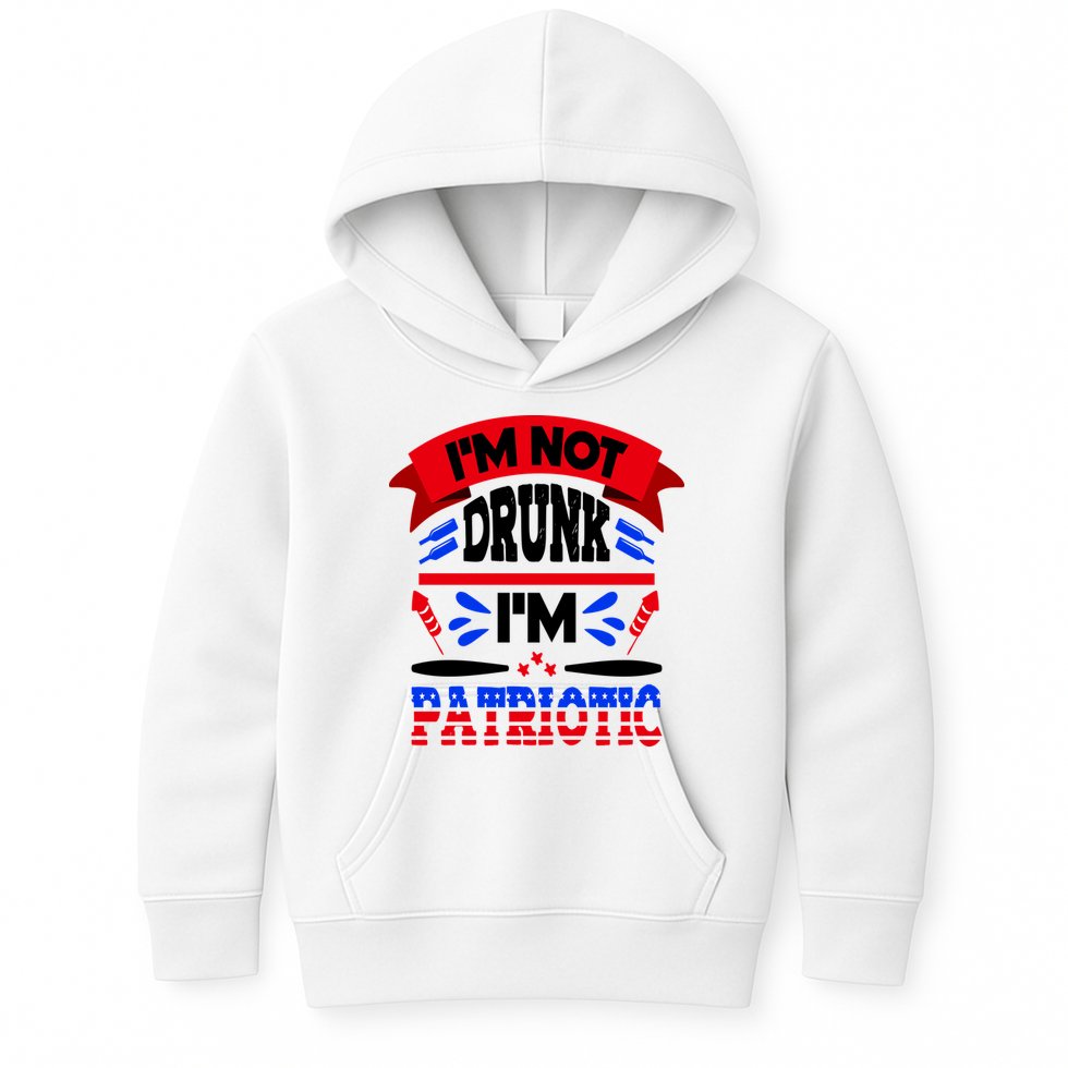 Funny 4th of July Not Drunk Patriotic Kids Hoodie