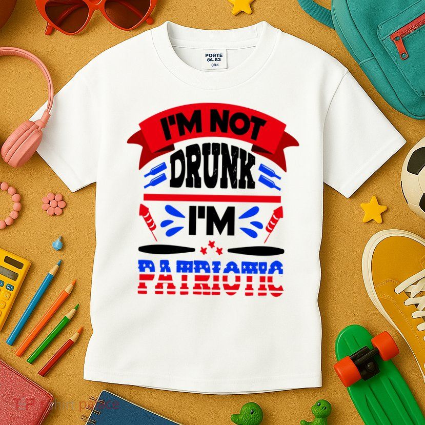 Funny 4th of July Not Drunk Patriotic Kids T-Shirt
