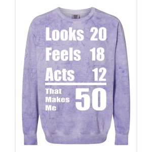 Funny 50th Birthday Fifty Years Colorblast Crewneck Sweatshirt