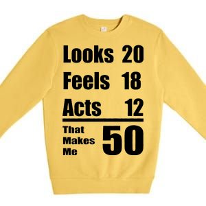 Funny 50th Birthday Fifty Years Premium Crewneck Sweatshirt