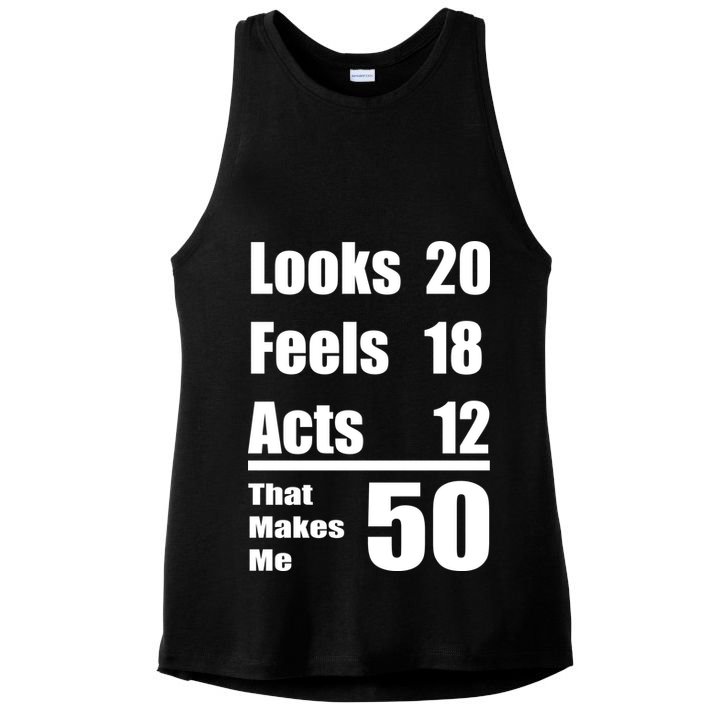 Funny 50th Birthday Fifty Years Ladies PosiCharge Tri-Blend Wicking Tank