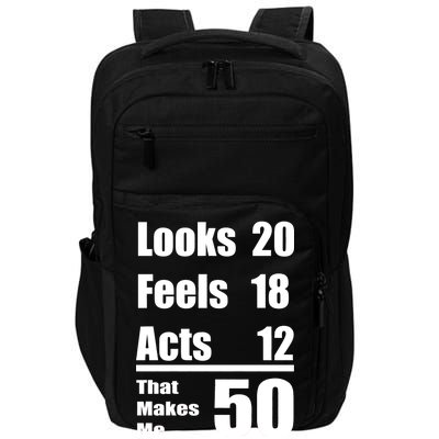 Funny 50th Birthday Fifty Years Impact Tech Backpack