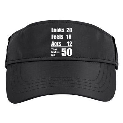 Funny 50th Birthday Fifty Years Adult Drive Performance Visor