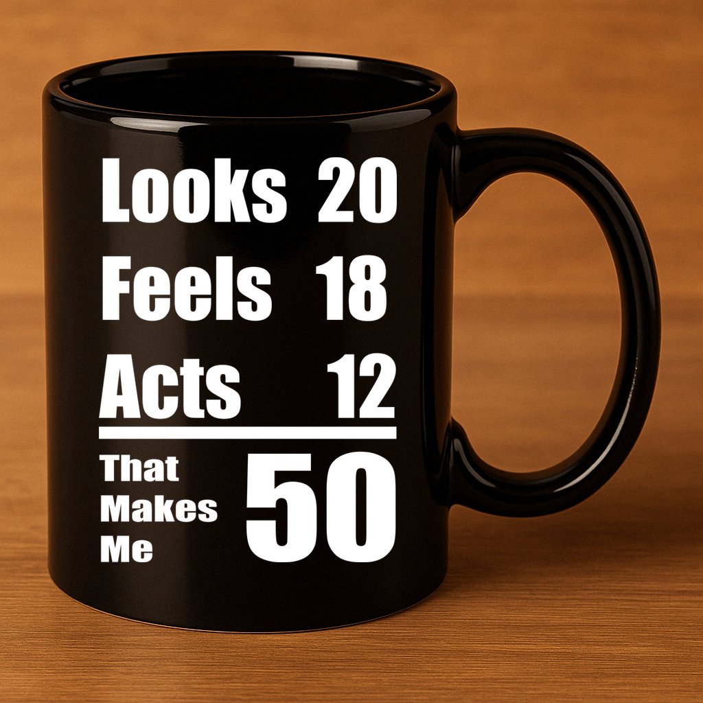 Funny 50th Birthday Fifty Years 11oz C Handle Ceramic Mug
