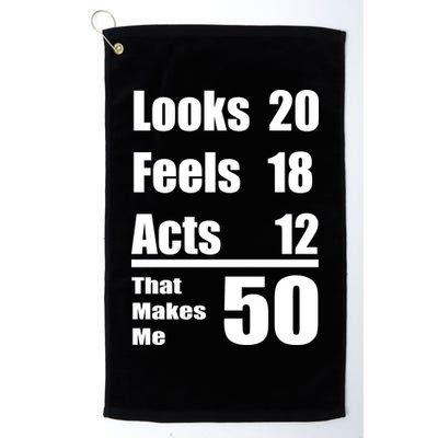 Funny 50th Birthday Fifty Years Golf Towel