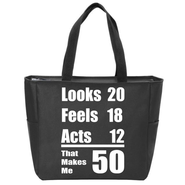 Funny 50th Birthday Fifty Years Zip Tote Bag