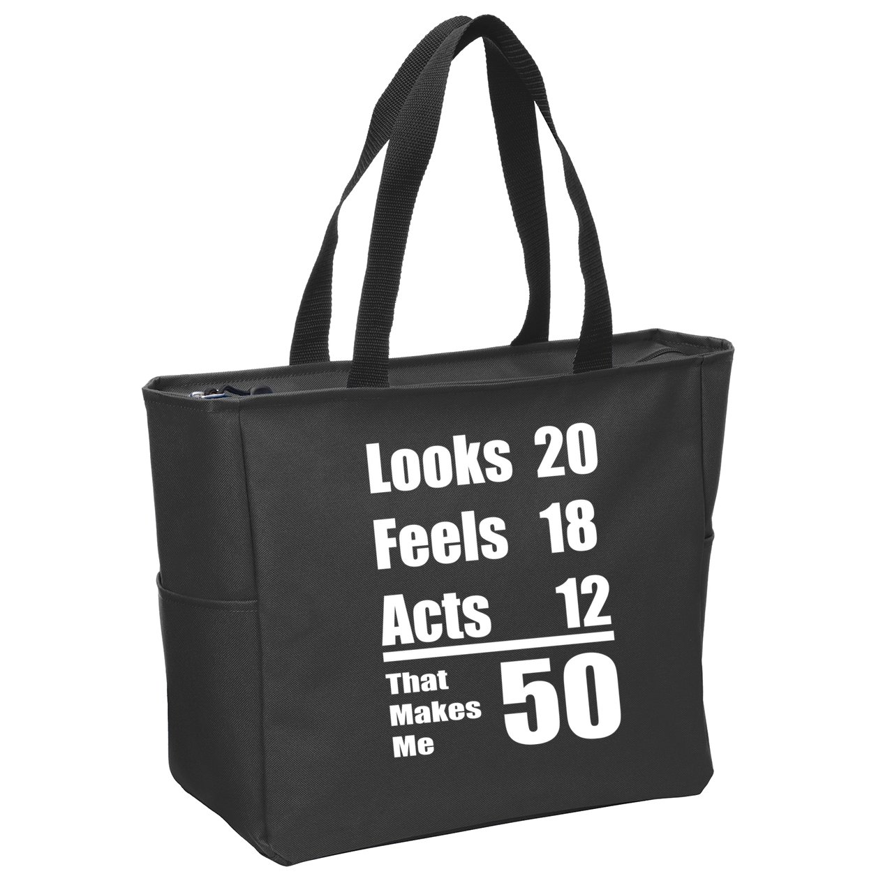 Funny 50th Birthday Fifty Years Zip Tote Bag